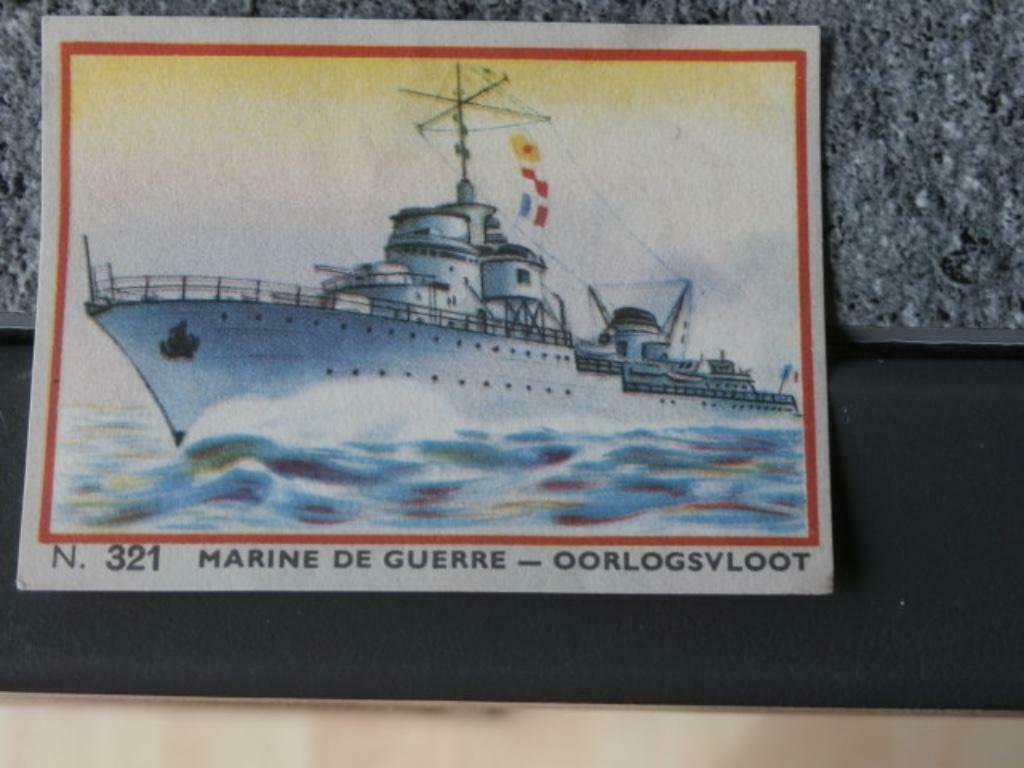 chromo's Jacques : le contre torpilleur-OOrlogsschepen, Verzamelen, Gebruikt, Ophalen of Verzenden, 1940 tot 1960, Prent