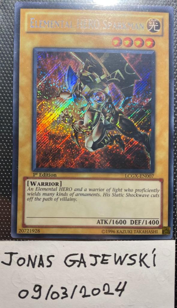 Le héros élémentaire Sparkman (1ère édition - Secret - LCGX-, Enlèvement ou Envoi, Comme neuf, Plusieurs cartes, Foil