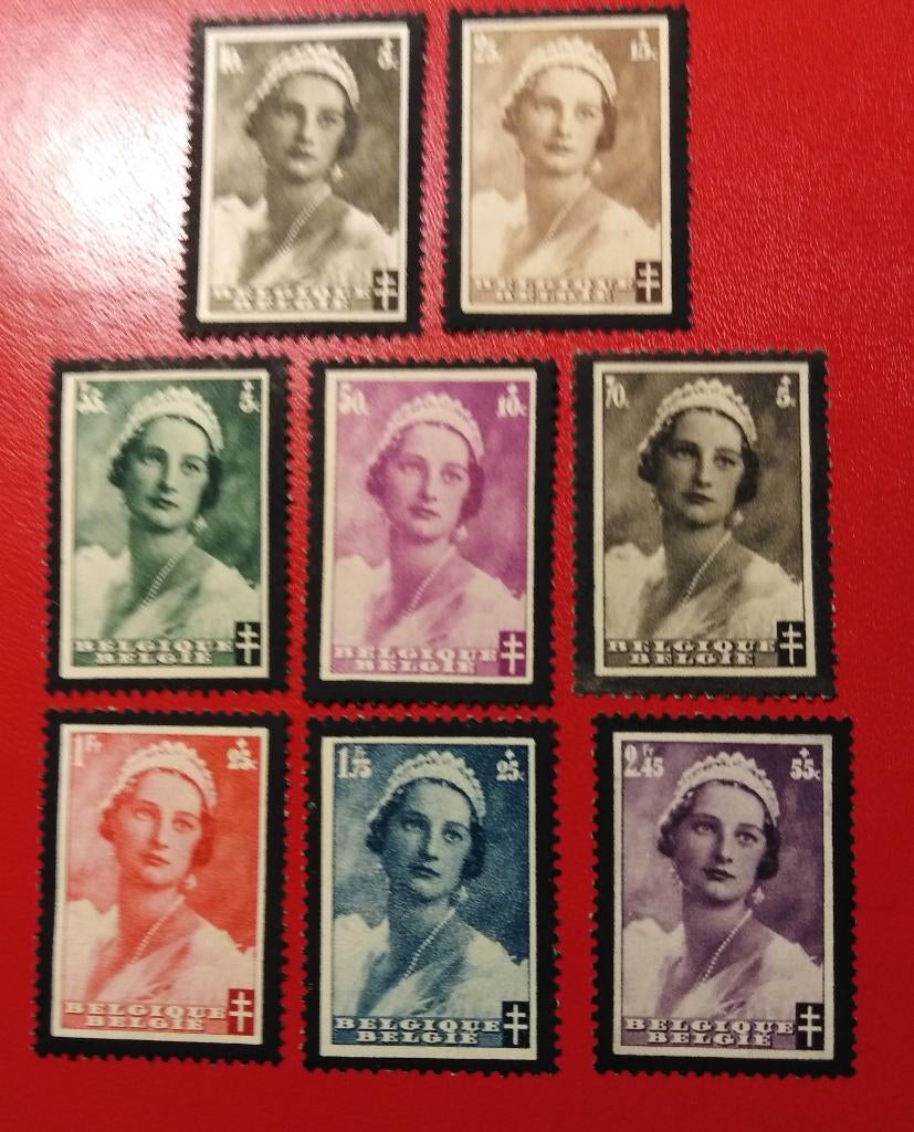 1935 Belgische postzegels - Mourning Reine Astrid, Postzegels en Munten, Met stempel, Verzenden, Koninklijk huis, Postfris