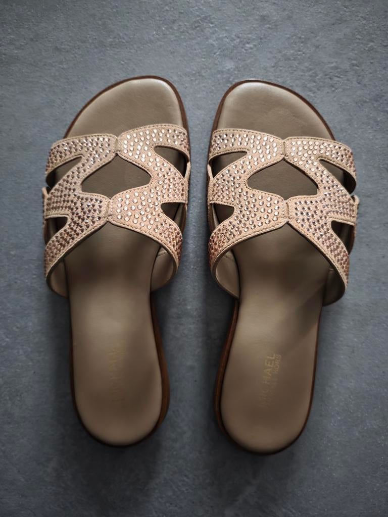 Nieuwe slippers van Michael Kors maat 38, Slippers, Michael Kors, Beige, Nieuw