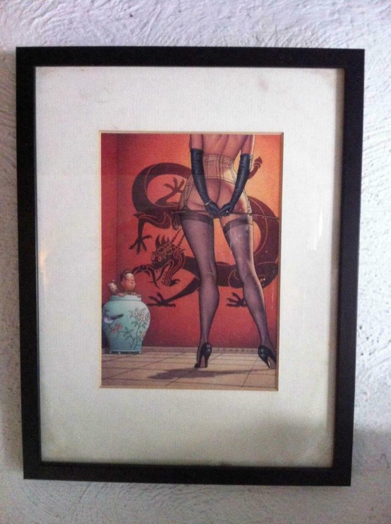 Kuifje pinup (Claude Mirande), print, on-gesigneerd, Ophalen, Zo goed als nieuw