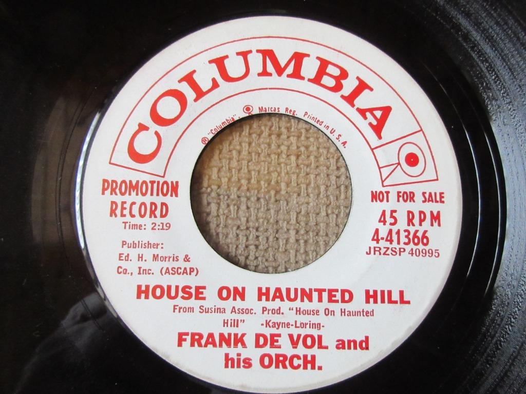 Frank De Vol en zijn orkest - House On Haunted Hill Promo, Verzenden, Zo goed als nieuw, Jazz en Blues
