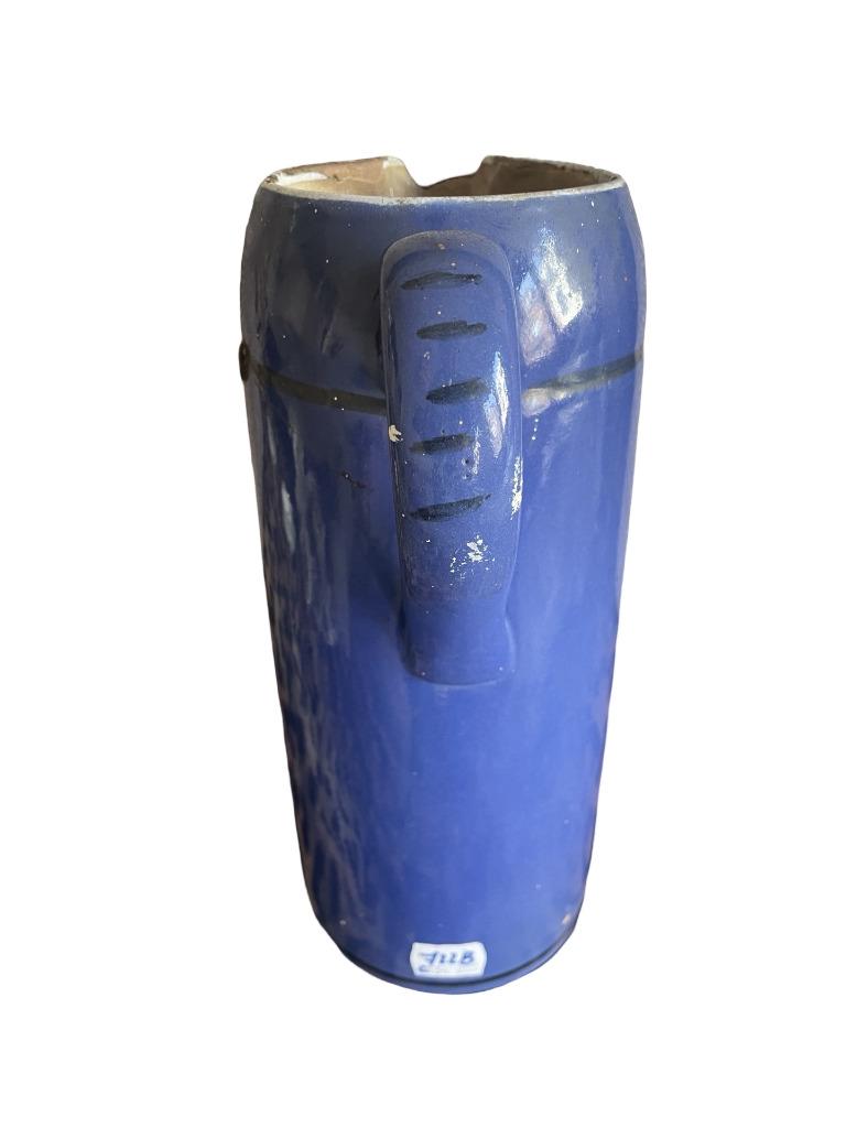 Brusselse aardewerken kruik - Dubbele liter - Blauwe achterg, Ophalen of Verzenden