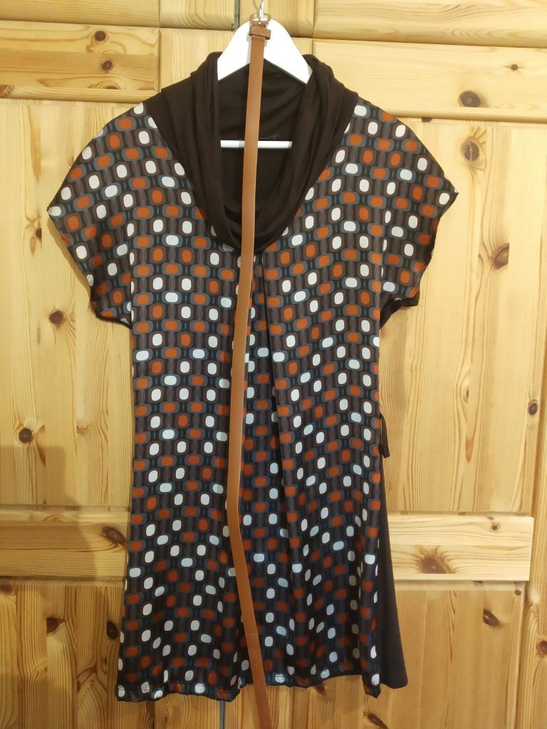 Kort kleedje 70's Terra di Sienna (38), Vêtements | Femmes, Taille 38/40 (M), Terra di Siena, Au-dessus du genou, Brun