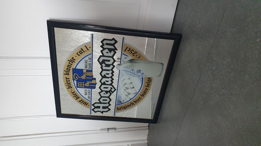 Hoegaarden Belgisch wit bier spiegel, Verzamelen, Ophalen, Zo goed als nieuw