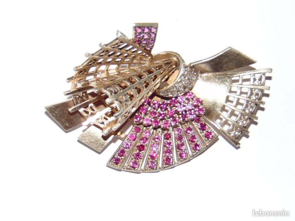 Ancienne broches en Argent des année 20/30, Bijoux, Sacs & Beauté, Broches, Enlèvement ou Envoi, Utilisé, Avec pierre précieuse
