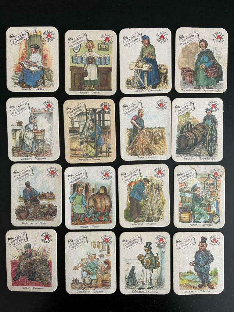 24 Bierviltjes Stella Artois -  OUDE AMBACHTEN 2, Ophalen of Verzenden, Zo goed als nieuw, Viltje(s), Stella Artois