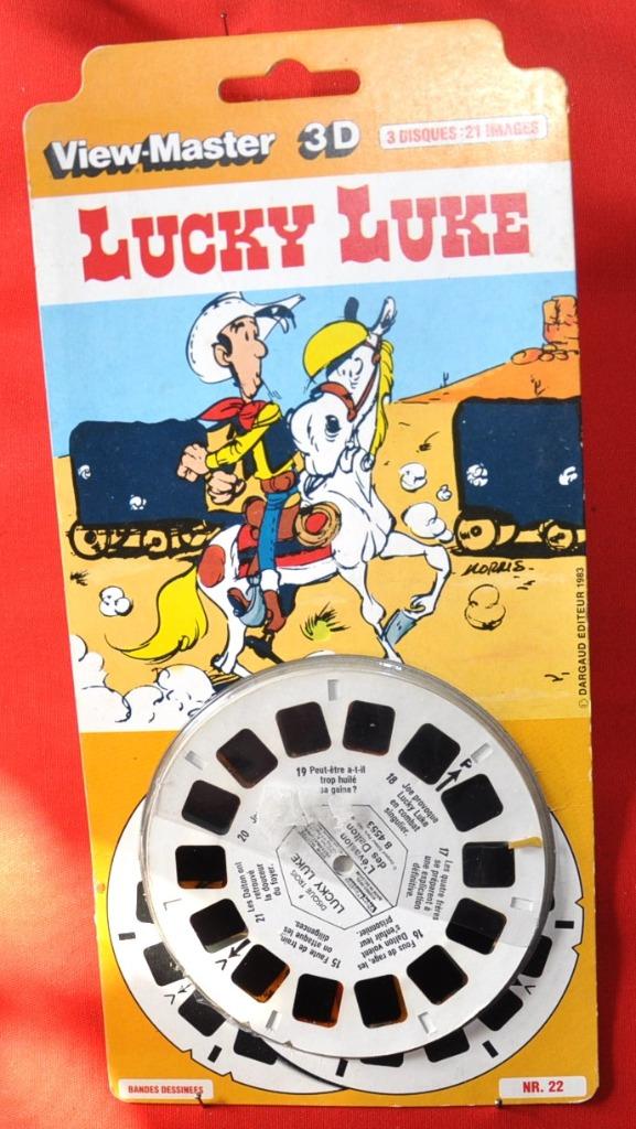 3 disques view- master 3d lucky luke (18), Ophalen of Verzenden, Gebruikt, Kind, Foto