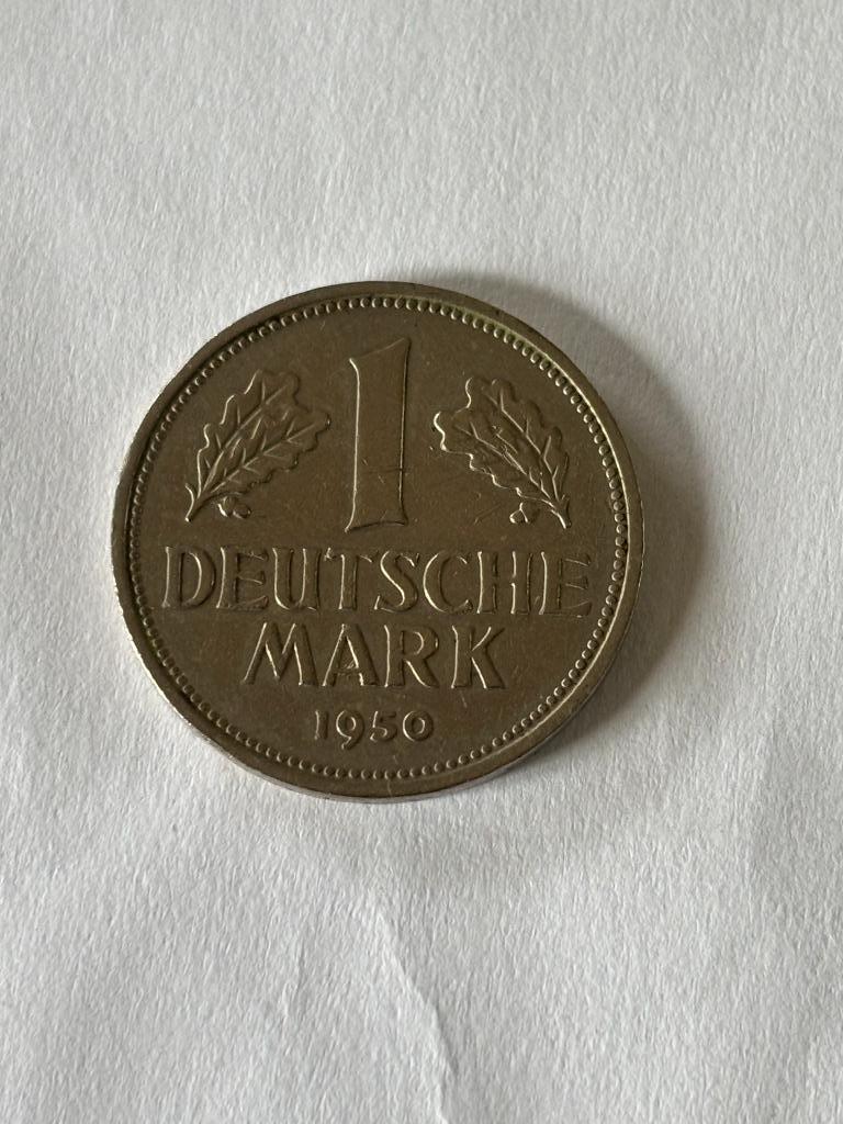 muntstuk 1 Duitse Mark 1950, Ophalen of Verzenden, Duitsland, Losse munt