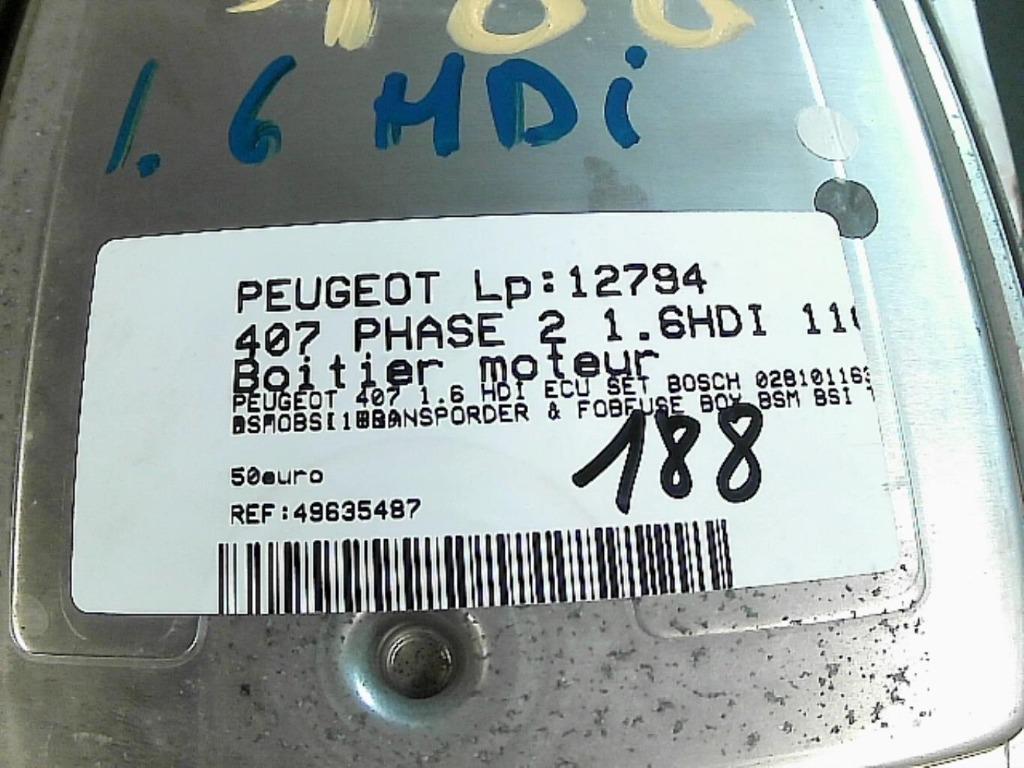 Boitier moteur Peugeot 407 1.6HDi 80kw 0281011633 (188), Autos : Pièces & Accessoires, Enlèvement ou Envoi, Utilisé, Peugeot