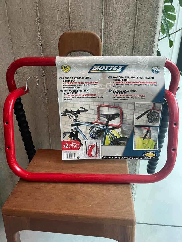 Support mural pour 2 vélos - Mottez, Vélos & Vélomoteurs, Enlèvement, Neuf