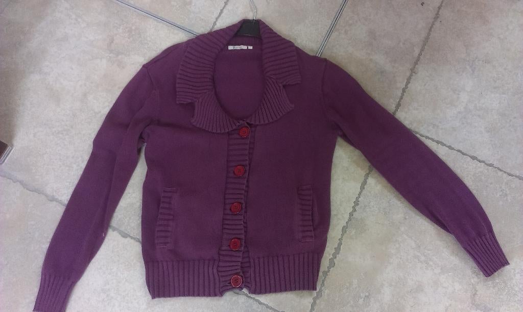 Mooie retro stijl cardigan mt Large, Ophalen of Verzenden, Gedragen, Maat 42/44 (L), Rood