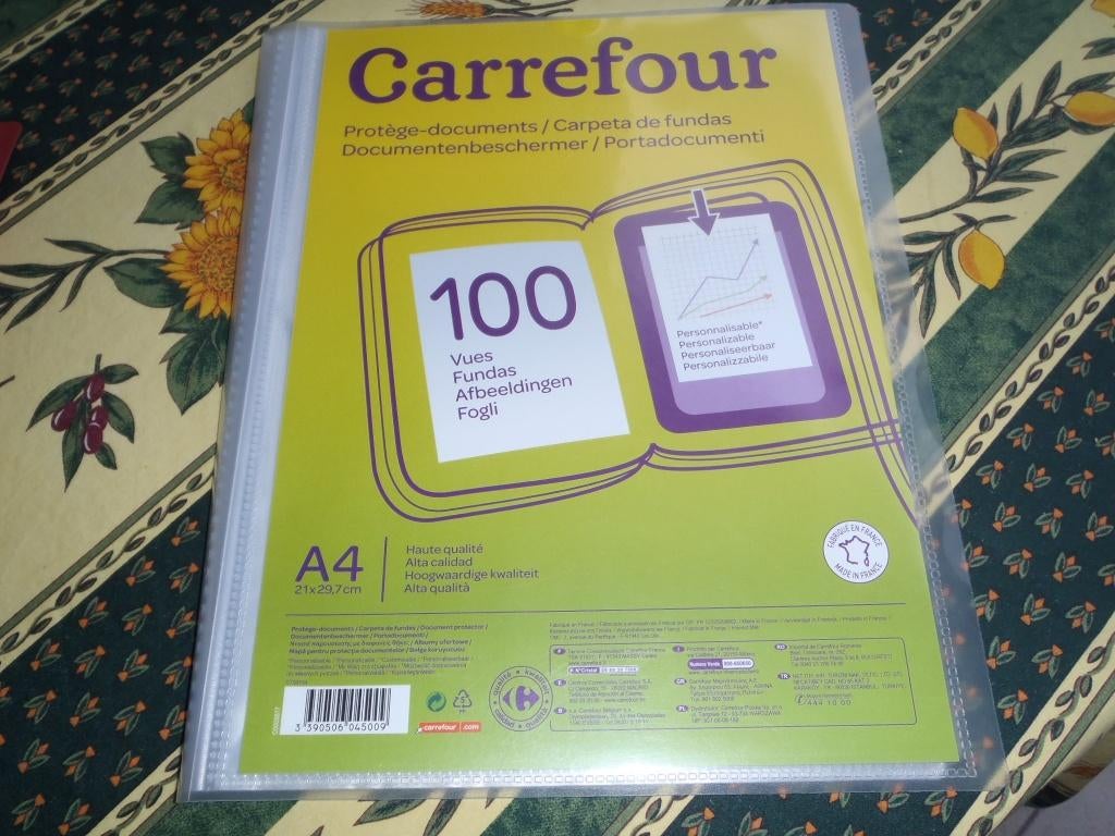 Farde protège documents 100 vues, Divers, Enlèvement ou Envoi, Neuf