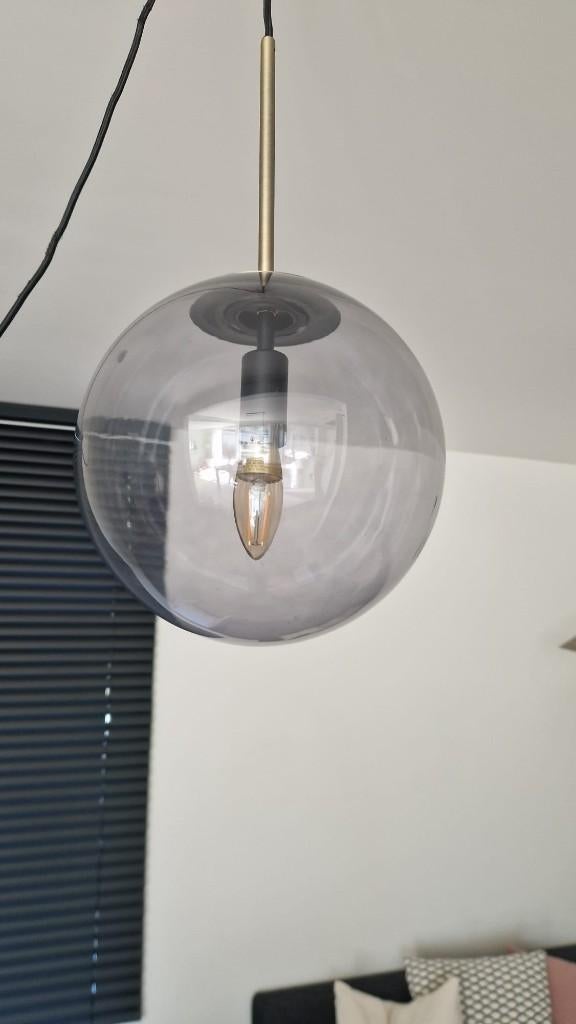 Orb Hanglamp van Bolia in Messing – Dimbaar | 25 cm, Huis en Inrichting, Ophalen, Zo goed als nieuw, Glas, 75 cm of meer