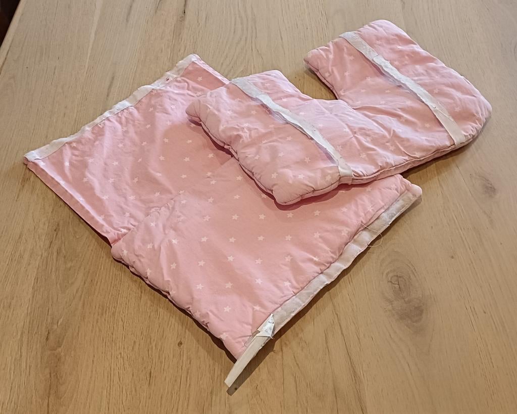 Zitkussen roze witte sterren met velcro Treppy, Kinderen en Baby's, Kinderstoelen, Ophalen of Verzenden, Zo goed als nieuw