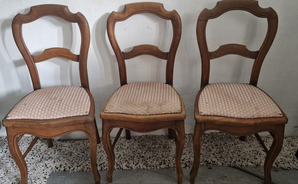 3 antieke Louis Philippe stoelen., Enlèvement
