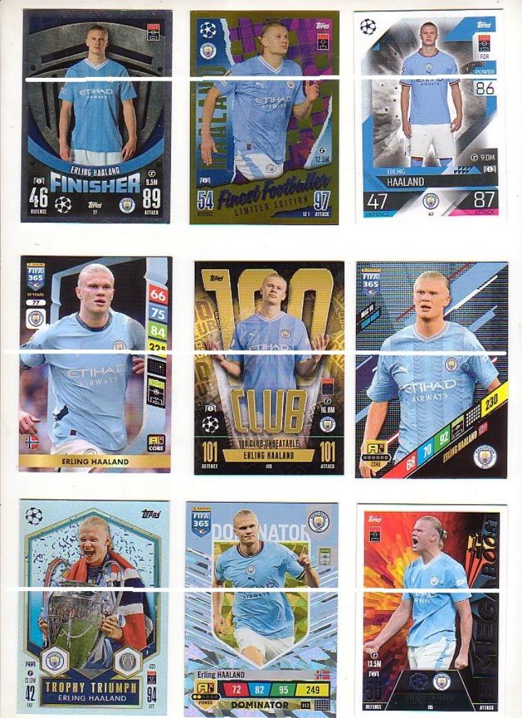Panini - Topps / 9 Tradingcards Erling Haaland, Verzenden, Nieuw, Spelerskaart