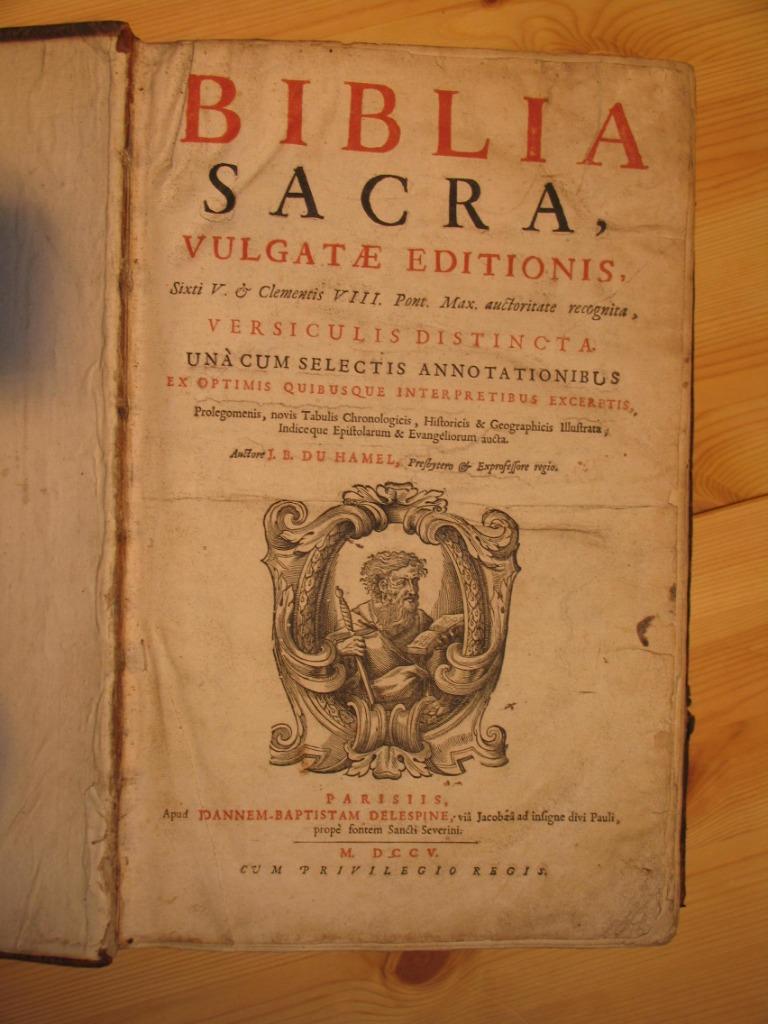 Latijns gebedenboek Biblia Sacra uit 1705, Antiek en Kunst, Antiek | Boeken en Manuscripten, Ophalen of Verzenden