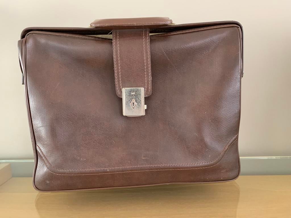 Bruin lederen vintage dokterstas ivoli, Cuir, 30 à 40 cm, Brun, Enlèvement
