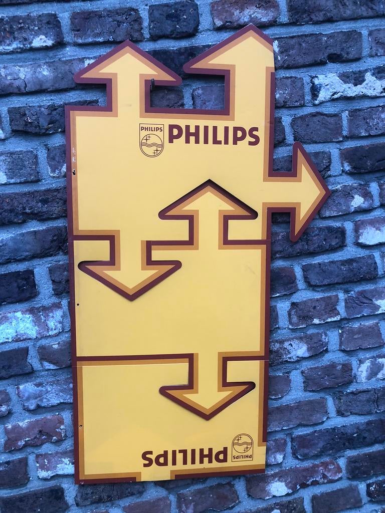 PHILIPS dubbelzijdige reclame karton, Verzamelen, Ophalen, Gebruikt, Reclamebord