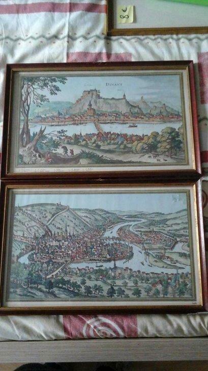 Oude prenten Luik en Dinant, Antiek en Kunst