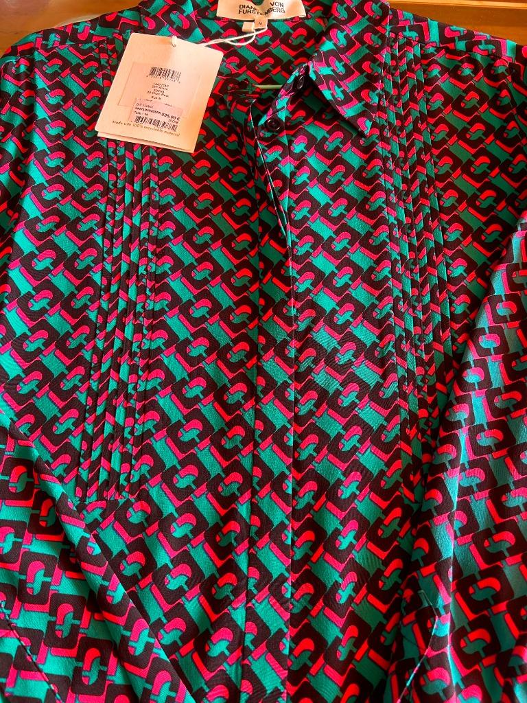 Robe-chemise femme soie DVF, taille M, Kleding | Dames, Maat 38/40 (M), Overige kleuren, Nieuw, Diane Von Furstenberg
