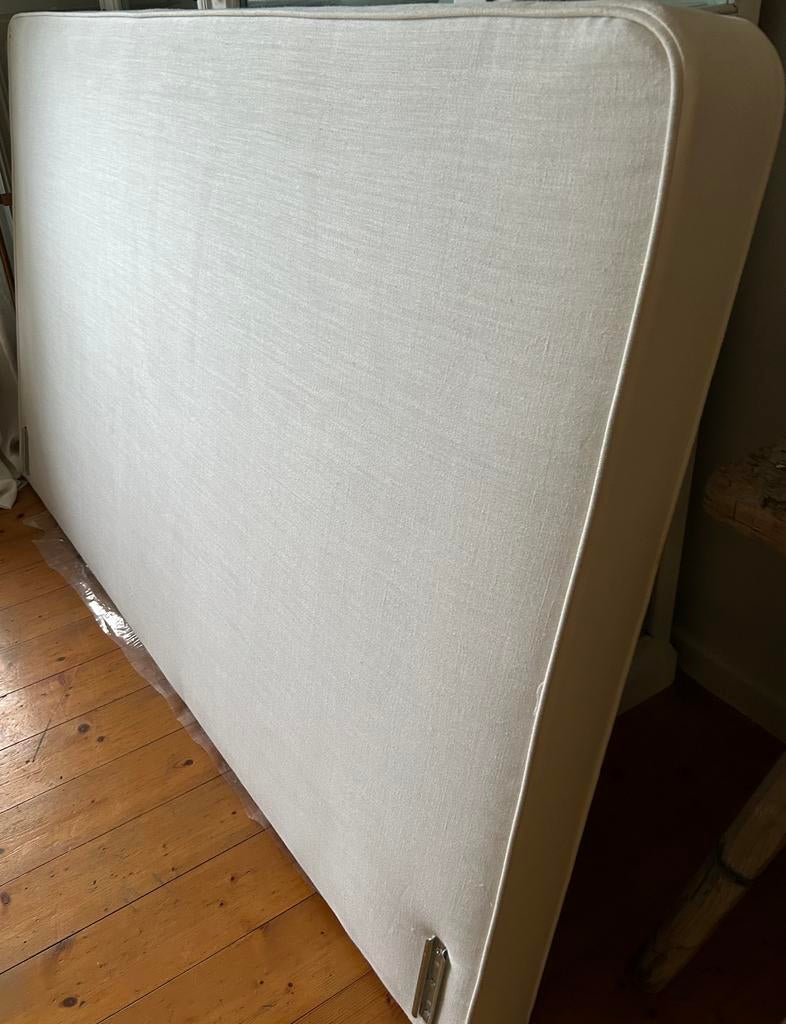 Tête de lit Duncan Flamant en lin écru 1m80 neuve, Neuf, Tissu, HOOFDEINDE BOXSPRING, Enlèvement
