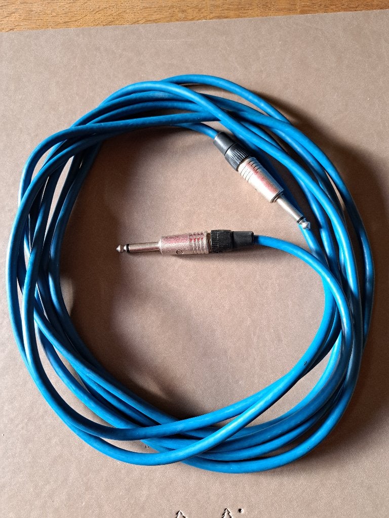 Cable instrument jack-jack 6.3mm L= 5m couleur, TV, Hi-fi & Vidéo, Enlèvement, Utilisé, Autres câbles