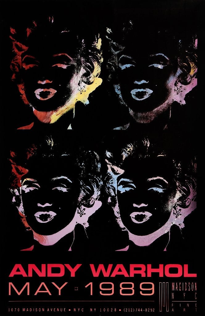 Affiche Andy Warhol Four Marilyns, Antiek en Kunst, Kunst | Litho's en Zeefdrukken, Ophalen of Verzenden