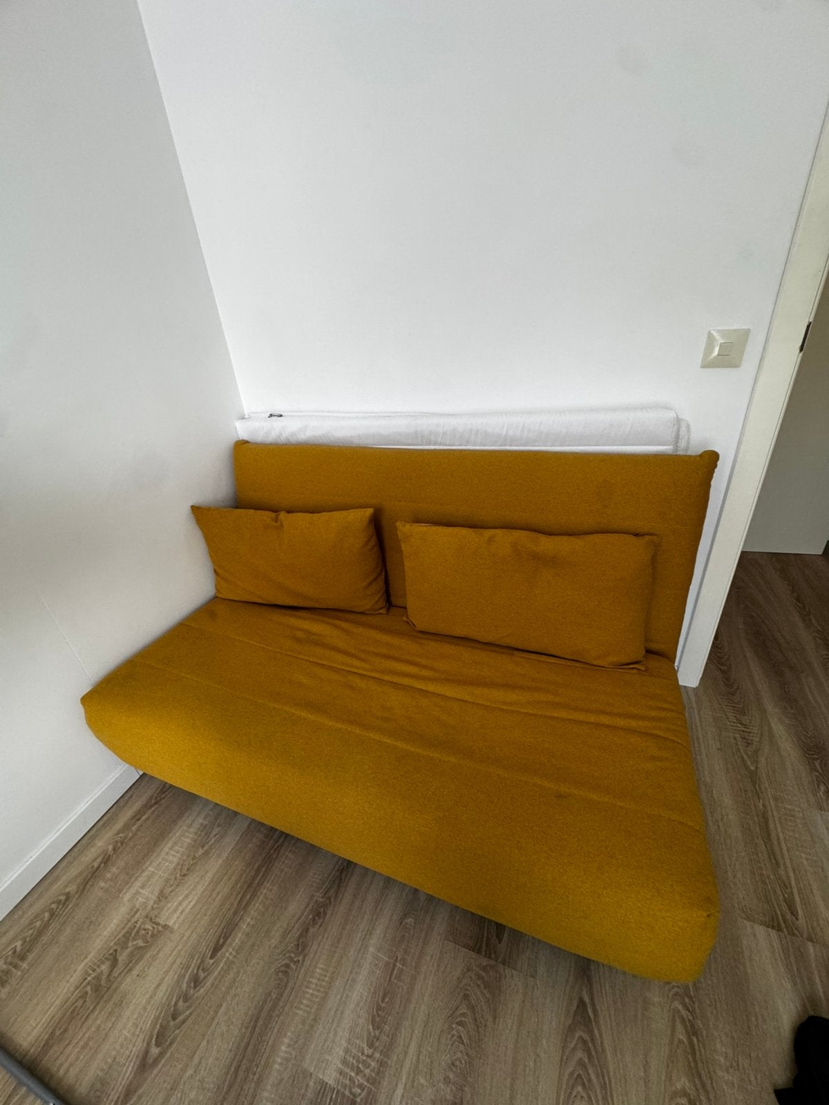 Canapé lit 2 personnes, Maison & Meubles, Jaune, Enlèvement, Utilisé, 200 cm