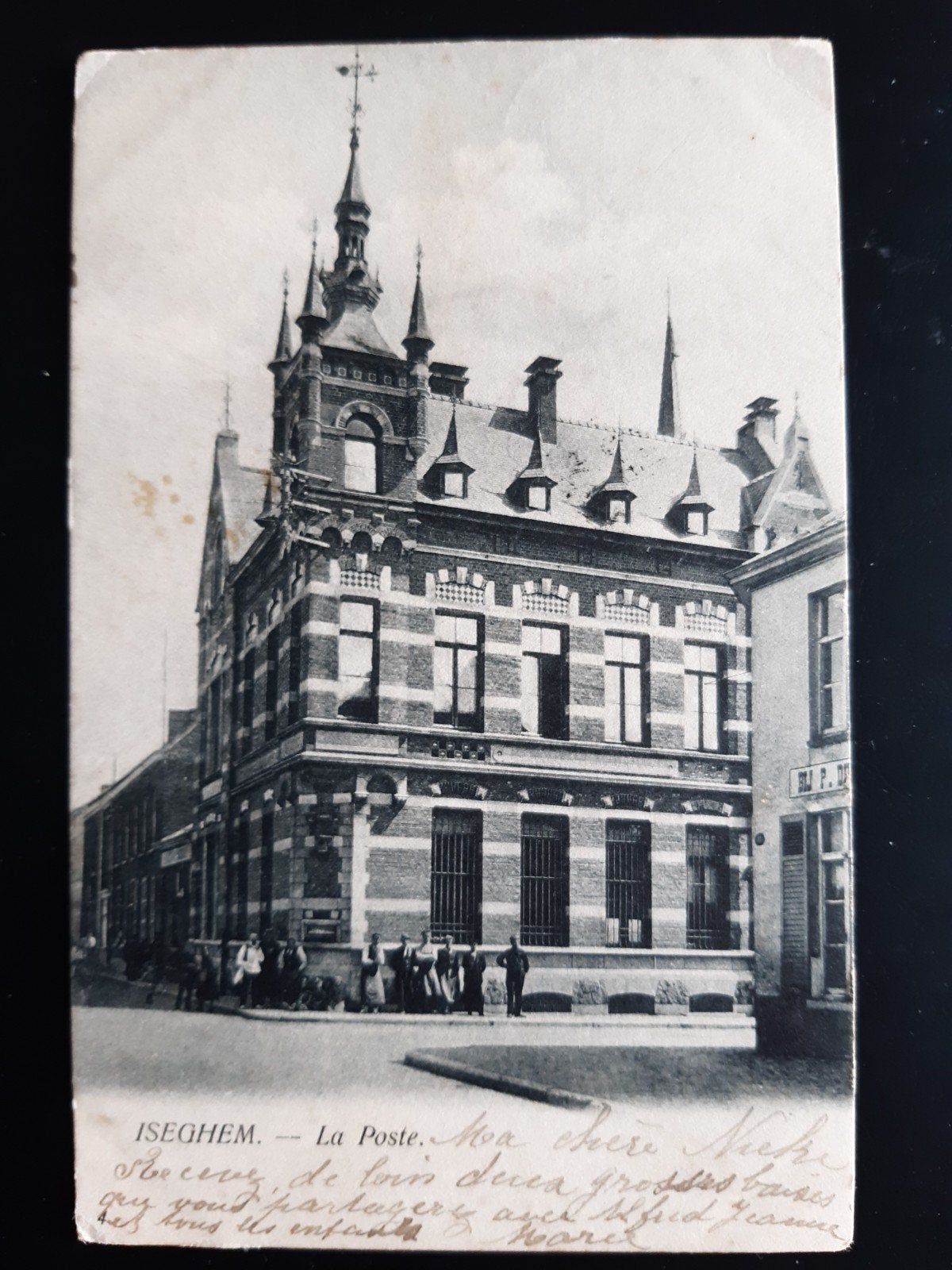 postkaart IZEGEM ISEGHEM DE POST poste 1907, Ophalen of Verzenden