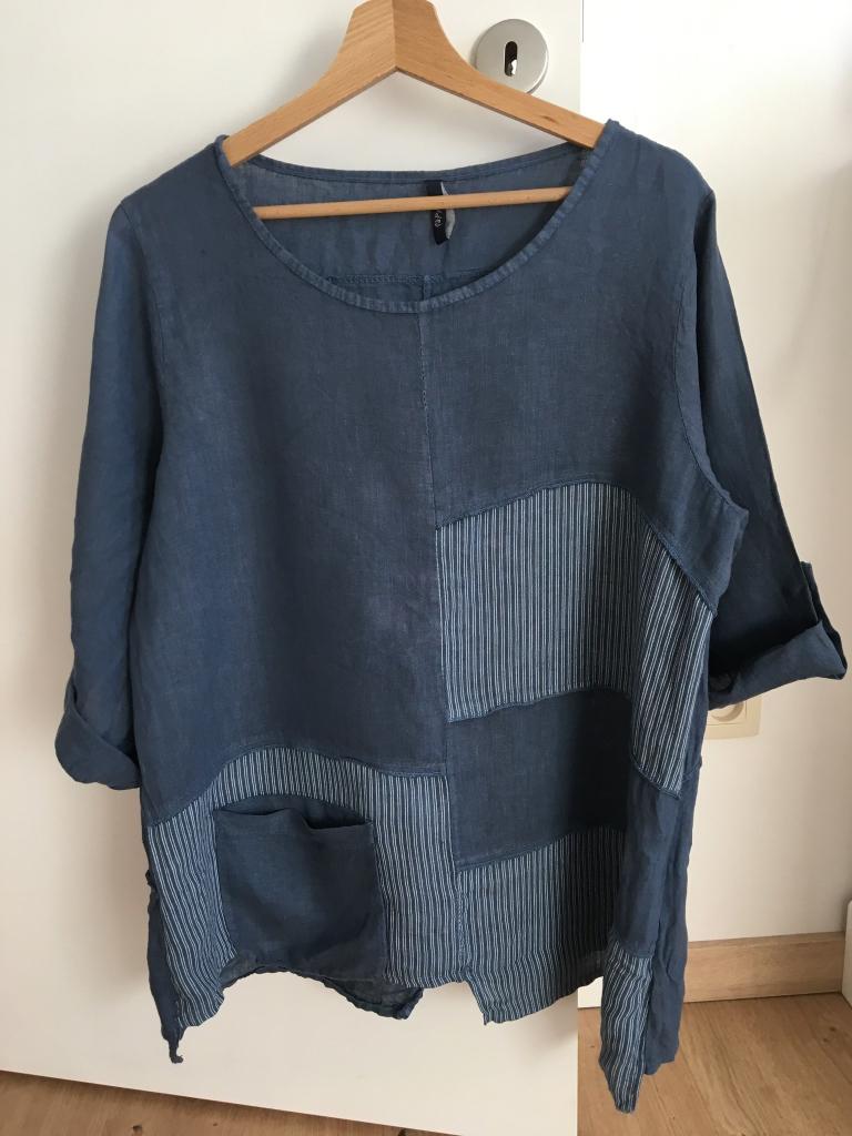 PAPRIKA, linnen t-shirt maat 2 / 46, Kleding | Dames, Blauw, Maat 46/48 (XL) of groter, Ophalen of Verzenden, Korte mouw