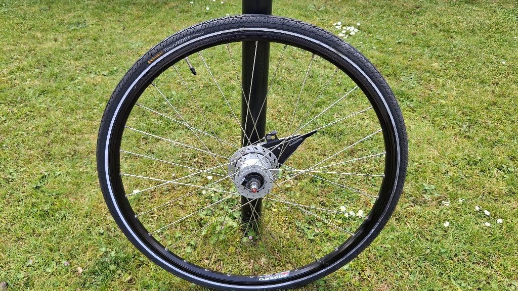 Gazelle fiets voorwiel met rollerbrake + naafdynamo 3 watt +, Vélos & Vélomoteurs, Vélos Pièces, Comme neuf, Roue, Enlèvement