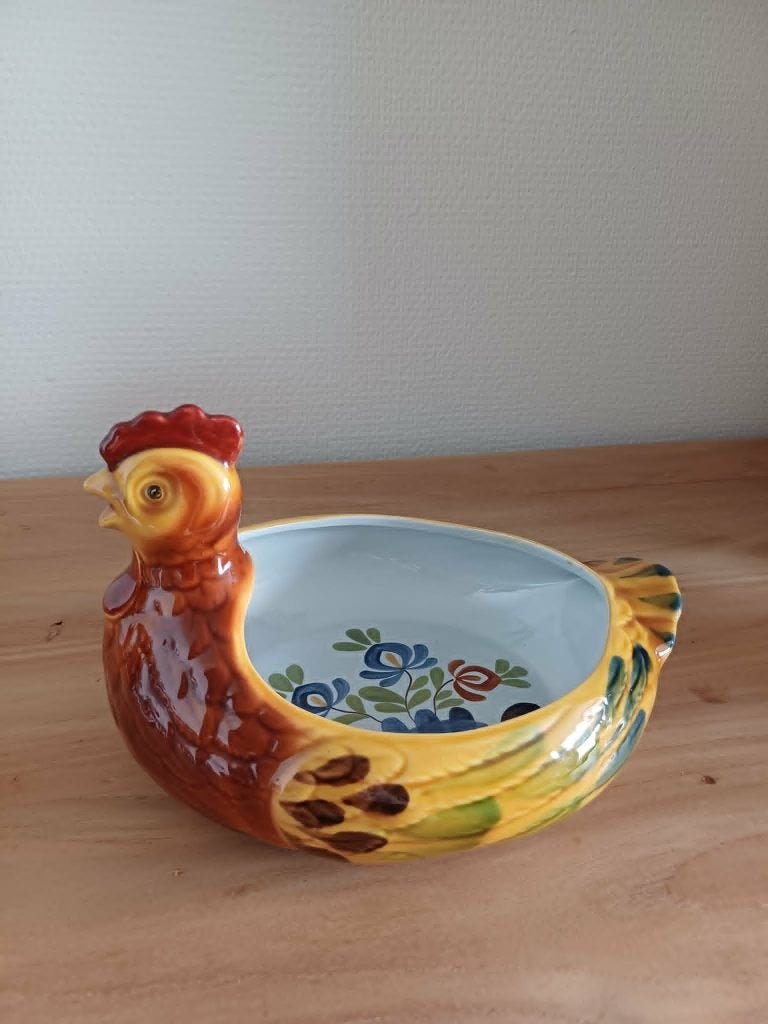 Vintage aardewerk/keramiek schaaltje Kip + gratis .... zie, Enlèvement