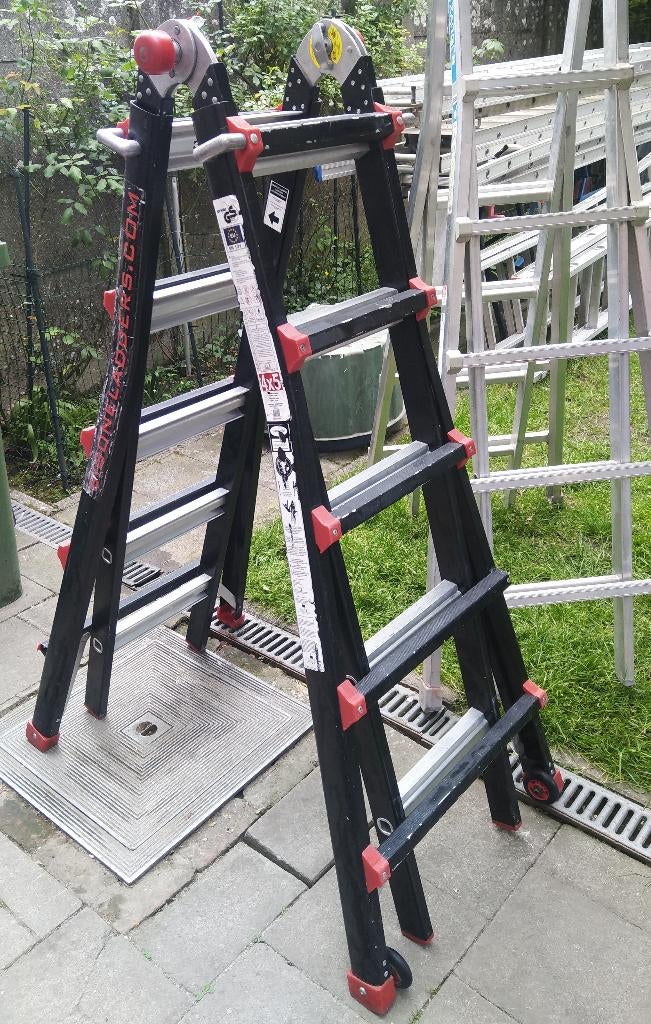 Telescopische multifunctionele vouwladders /plooiladders, Ophalen of Verzenden, Gebruikt, Ladder, Opvouwbaar of Inschuifbaar