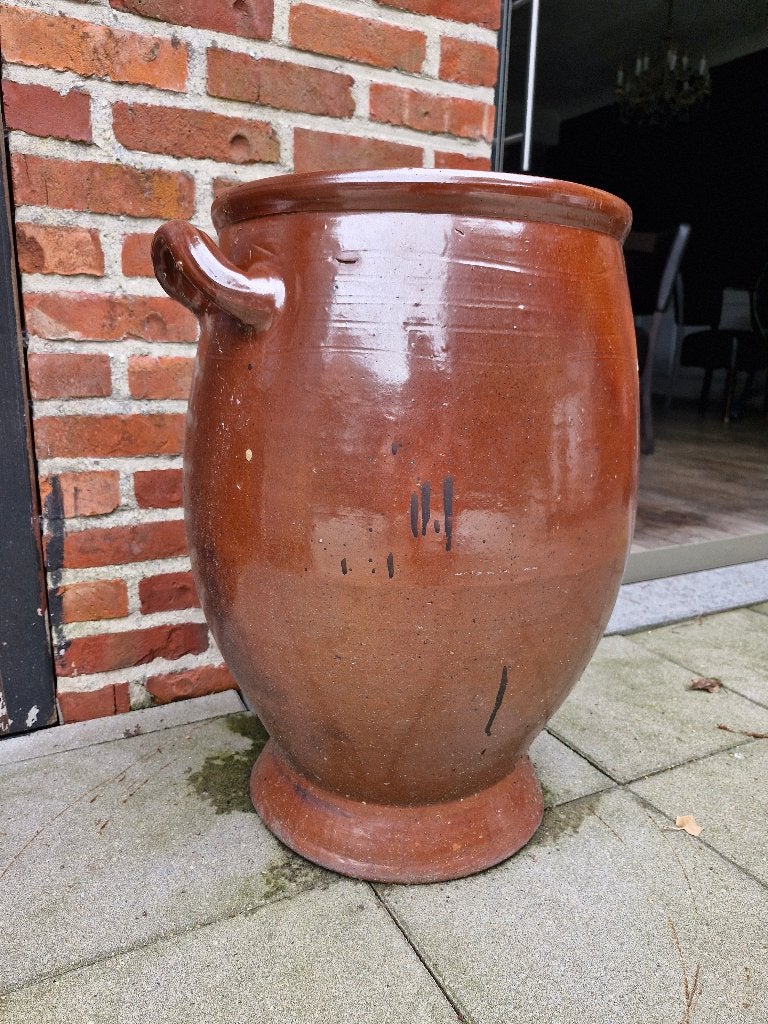 2 Vintage aardewerken boterpot bloempot, Antiek en Kunst, Ophalen