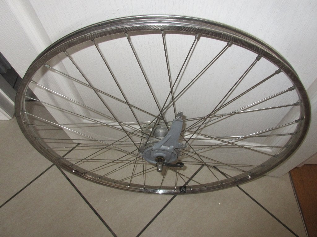 Voorwiel 28 Inch inox/roestvrije velg met sachs trommelrem, Gebruikt, Toerfiets, Overige materialen, Ophalen