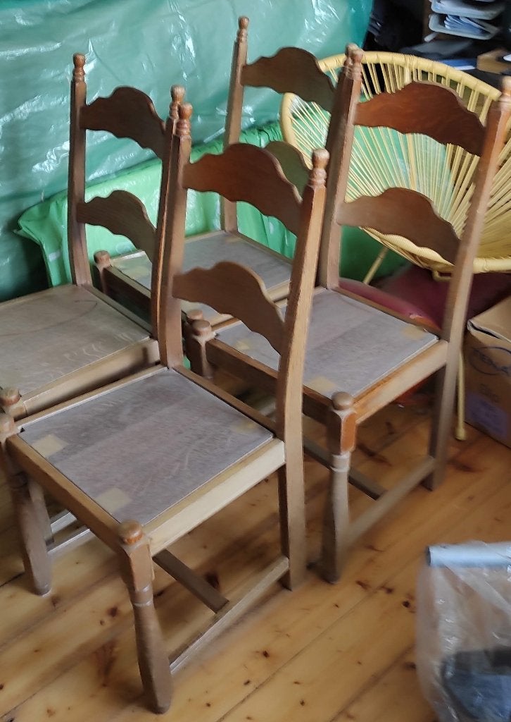 Lot de 4 chaise à rénové, Brun, Enlèvement, Utilisé, Bois