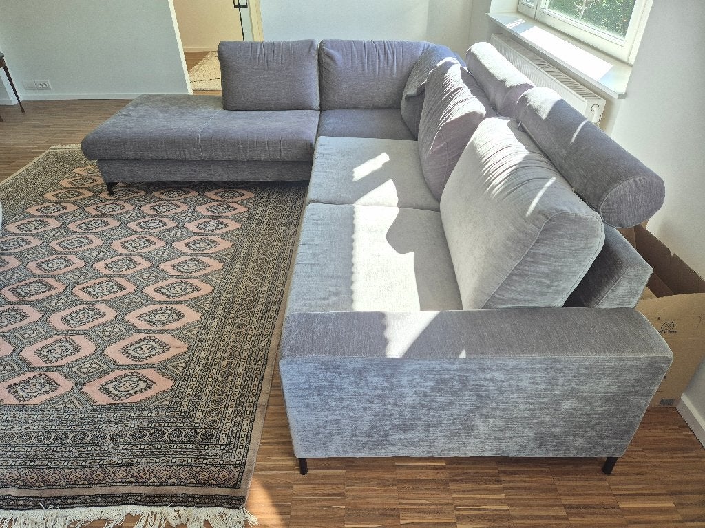 Canapé d'angle avec méridienne (acheté chez Lulu Chatelain), 75 à 100 cm, 250 à 300 cm, Quatre personnes ou plus, Comme neuf