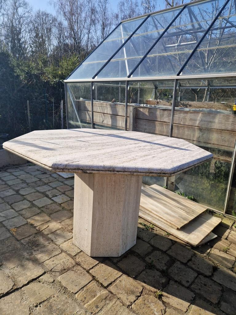 Table vintage octogonale en pierre, Enlèvement, Utilisé, Autres matériaux