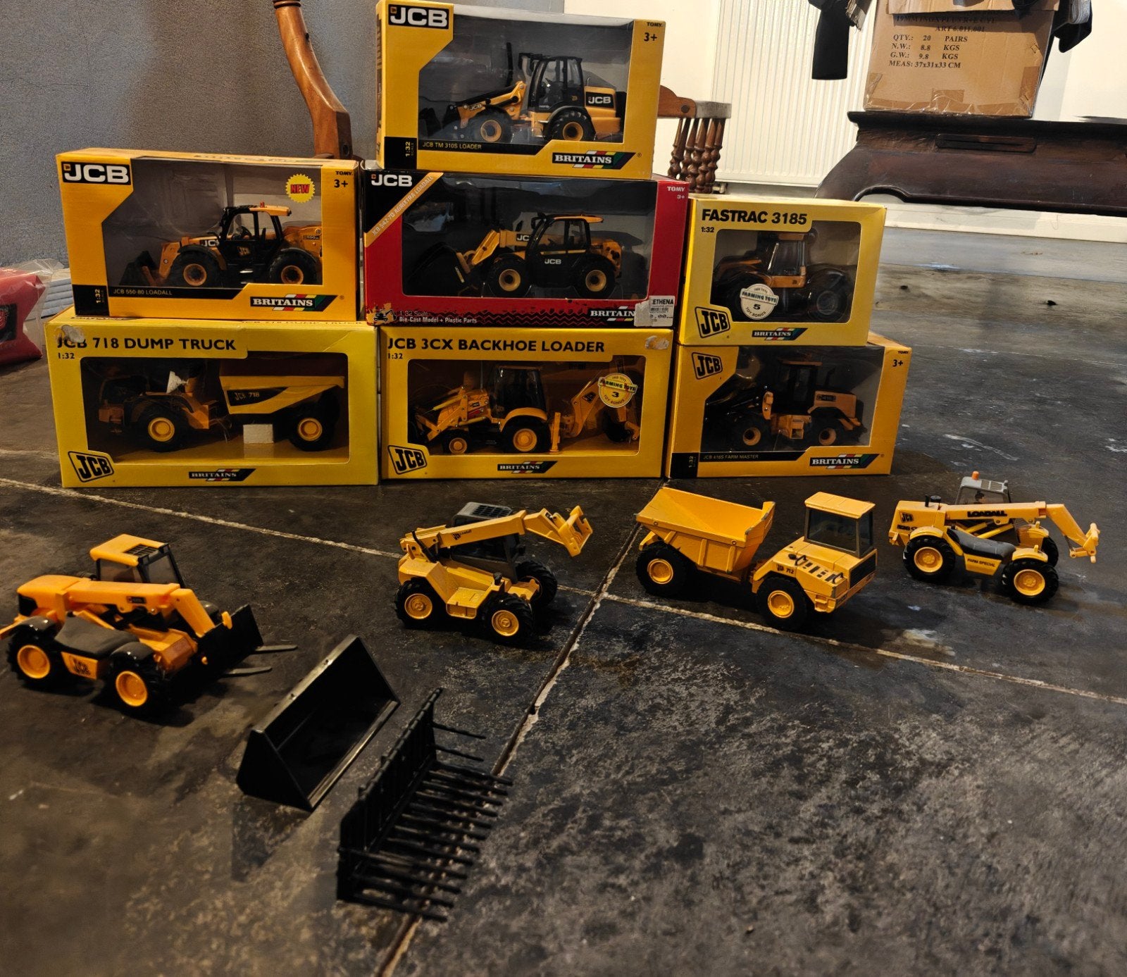 miniaturen JCB, Ophalen, Gebruikt