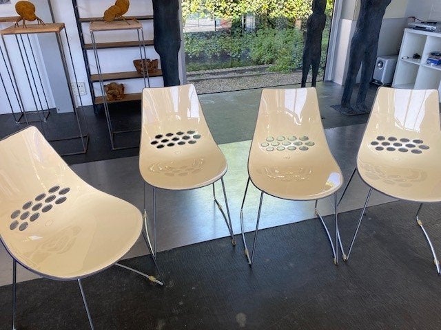 Design stoelen Calligaris, Enlèvement, Utilisé, Blanc, Quatre