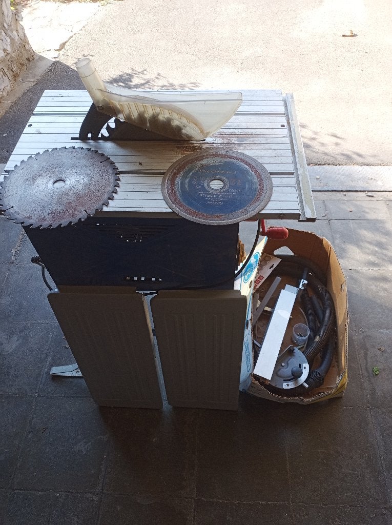 scie à table avec accessoires et lames, Enlèvement