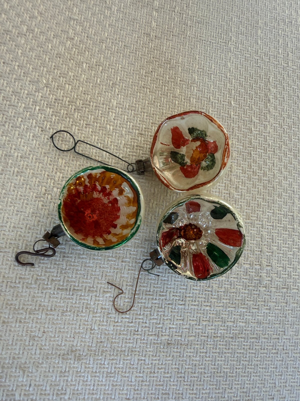 Set van 3 vintage glazen kerstballen, Diversen, Verzenden, Zo goed als nieuw