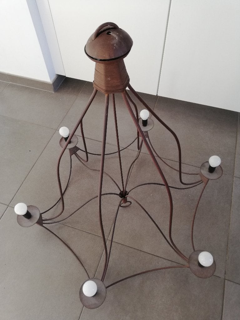 Grand lustre en fer forgé, Enlèvement, Comme neuf, Métal