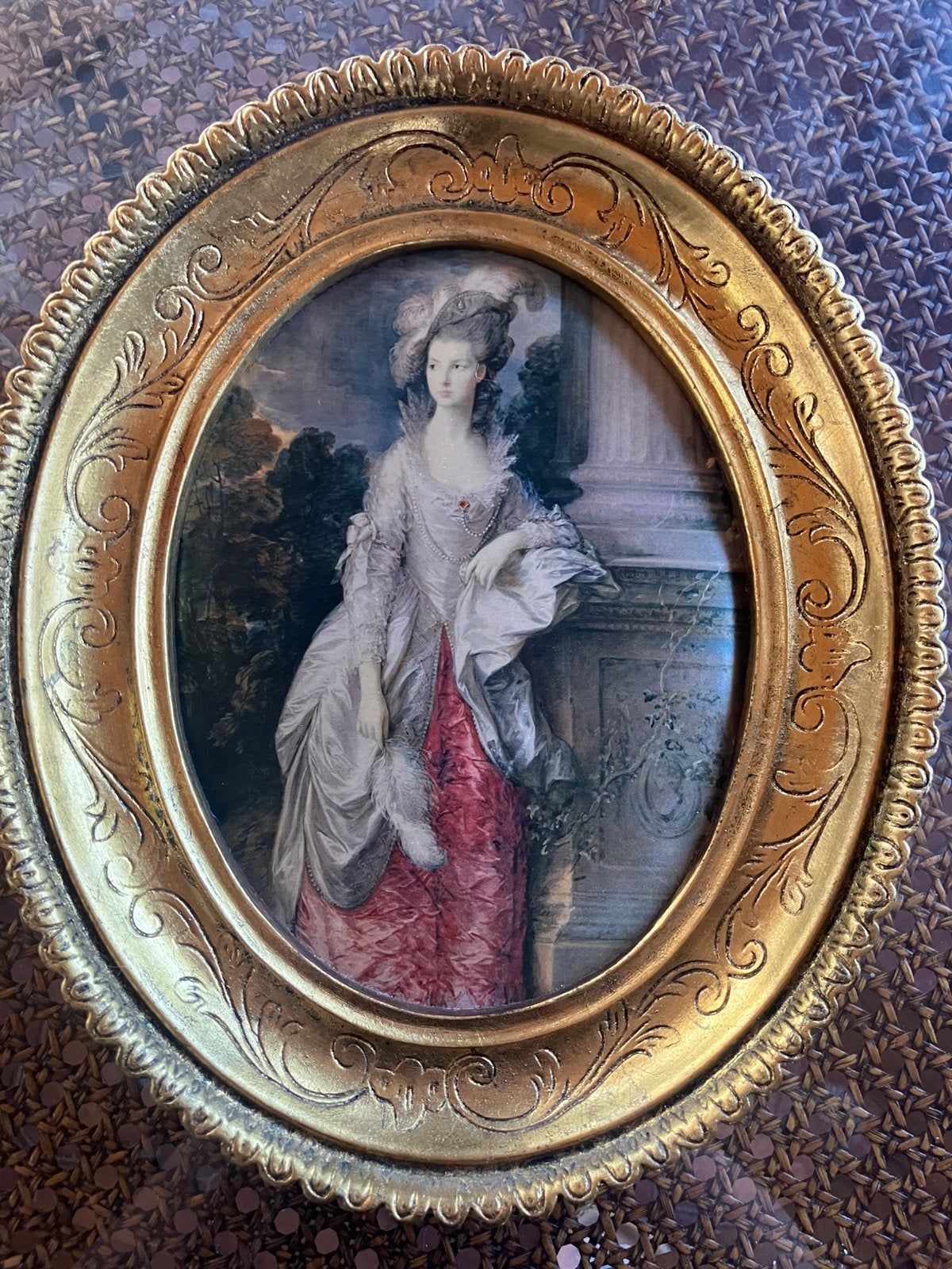 Afbeelding maria graham met vintage kader, Antiek en Kunst, Ophalen