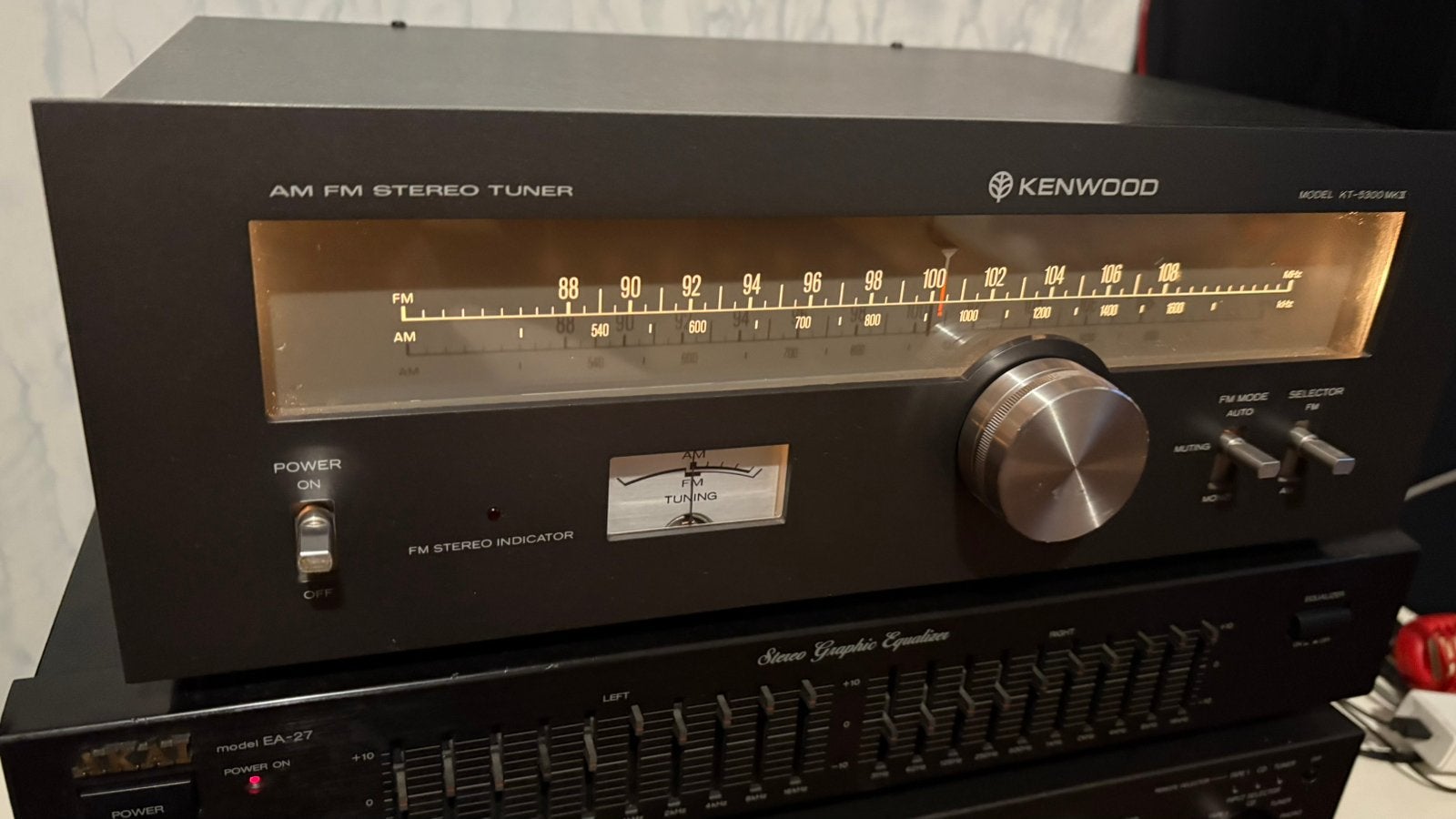 Vintage AM FM stereo tuner KENWOOD KT-5300 MK2, Audio, Tv en Foto, Ophalen of Verzenden, Zo goed als nieuw, Stereo