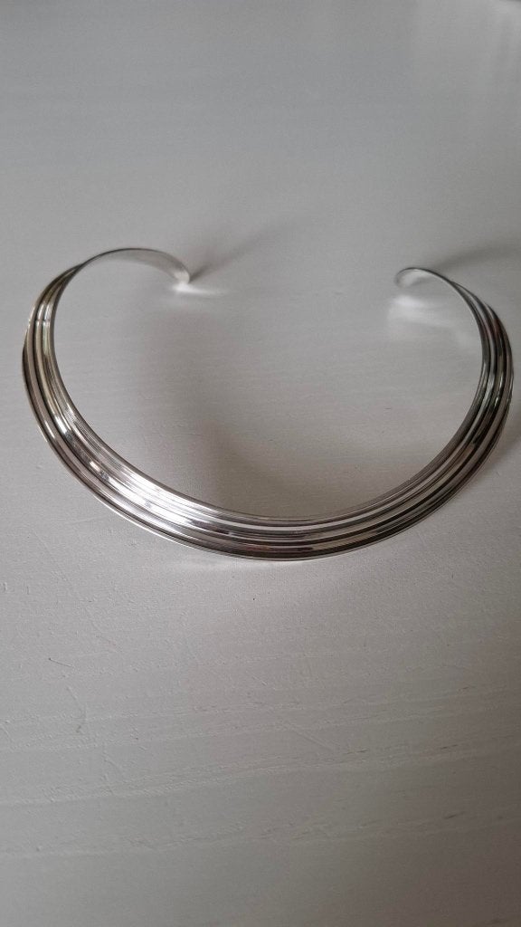 Vintage zilveren spang, designer Andreas Mikkelsen, Ophalen of Verzenden, Zo goed als nieuw, Zilver