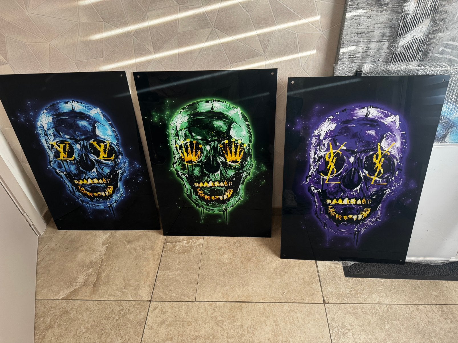 3 deels decoratieve plaxiglas wanddecoratie, Ophalen