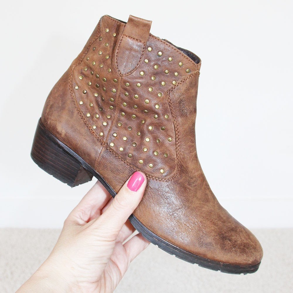 Chaussures en cuir Beautiful Everybody s3 (taille 38½) €45,-, Everybody, Comme neuf, Brun, Boots et Botinnes